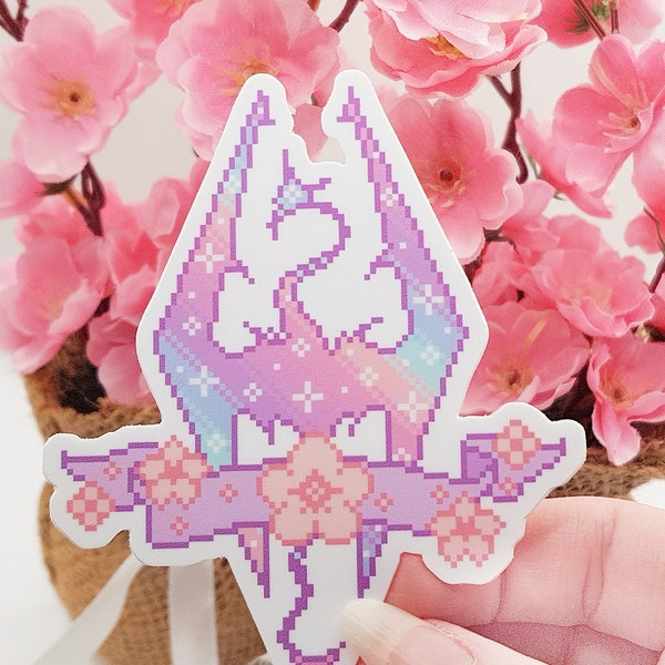 Skyrim Sticker, Dragon Sticker, Anime Sticker, Pixel Sticker, Galaxy Sticker, Pastel Sticker, Game Sticker, Gaming Sticker, Vinyl, Fantasy