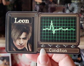 Resident Evil 4 Sticker, Leon Kennedy Sticker, Pixel Art Sticker, Horror Sticker, Game Sticker, Gaming Sticker, Anime, Funny Sticker
