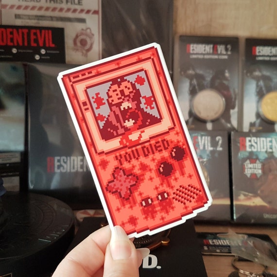 Resident Evil Sticker, Game Boy Sticker, Pixel Sticker, Horror Sticker, Game Sticker, Gaming Sticker, Anime Sticker, Chris Redfield, Leon