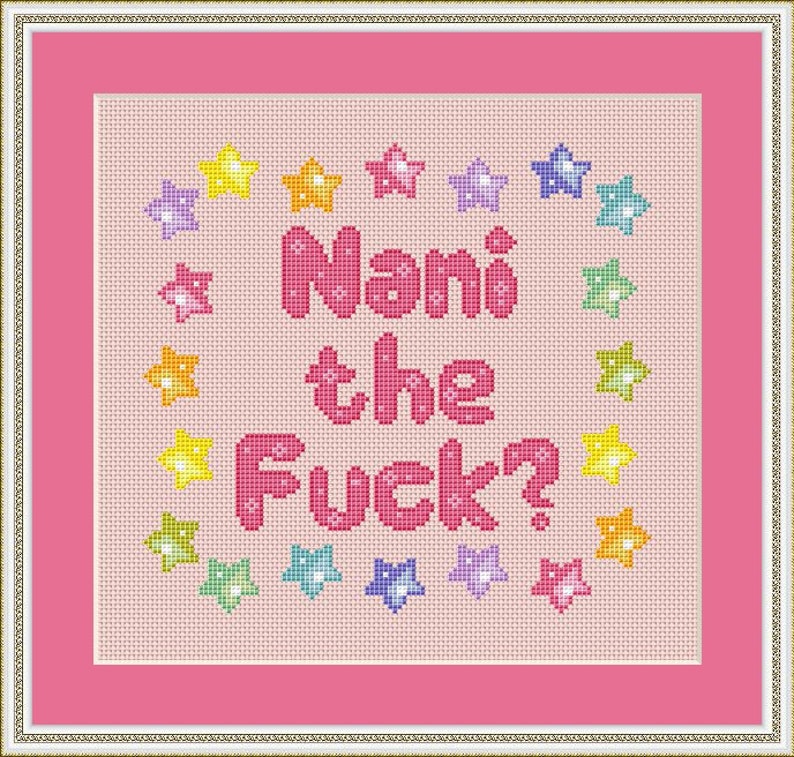 Nani the fuck Kreuzstichmuster, Japan, Pastell, (PDF) Bild 1
