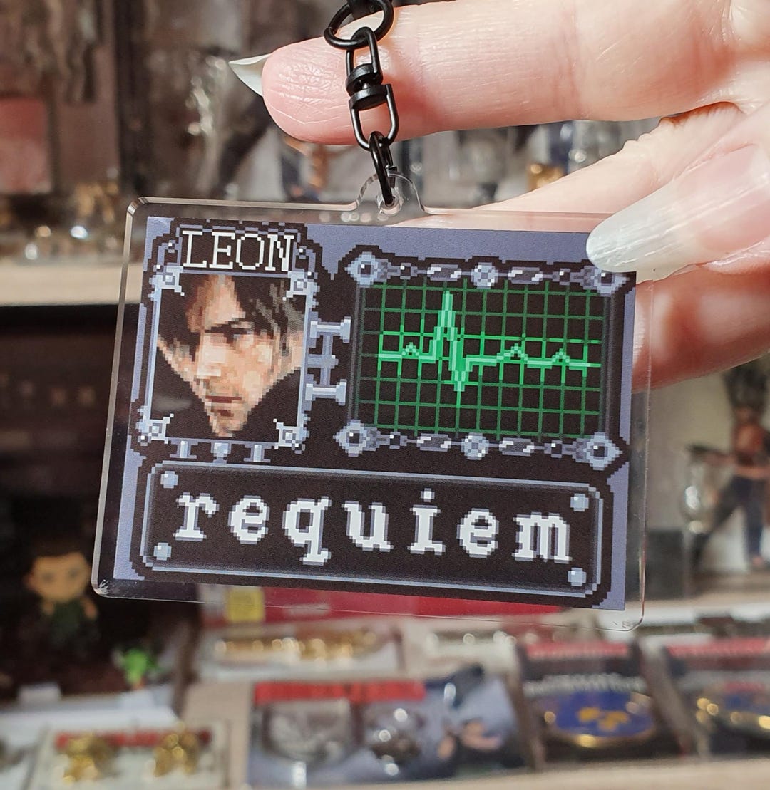 Resident Evil Requiem Keychain, Leon Kennedy, Acrylic, Gaming, Bag