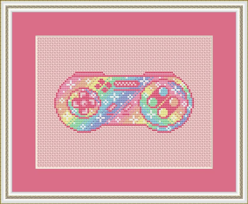 SNES Controller Cross Stitch Pattern Galaxy Cross Stitch Etsy
