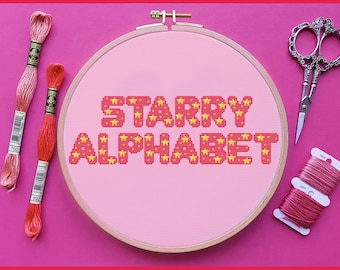 Alphabet Cross Stitch Pattern, Font Cross Stitch, Letter Cross Stitch, Letter Cross Stitch, Anime Cross Stitch, Galaxy, Counted, PDF, DMC