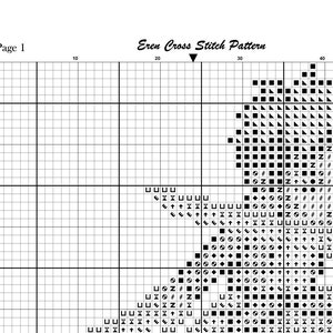 Anime Cross Stitch Pattern, Eren Cross Stitch Pattern, Pixel Cross Stitch, Japan, Cute Cross Stitch, Kawaii Cross Stitch, Counted, PDF, DMC image 3