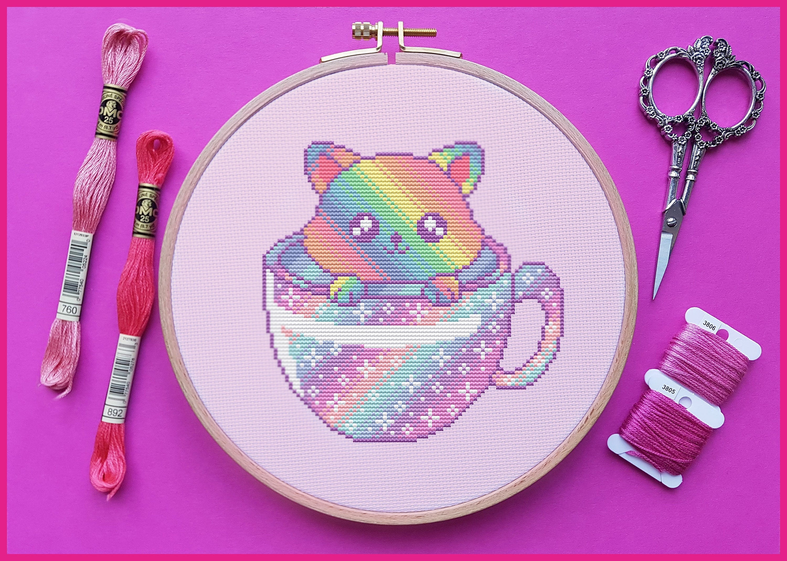 Kitten Cross Stitch Pattern Galaxy Cross Stitch Cat Cross Etsy