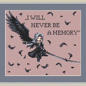 Final Fantasy Cross Stitch Pattern, Sephiroth Cross Stitch, Anime Cross Stitch, Game Cross Stitch, Kreuzstich, Counted Cross Stitch, Kawaii