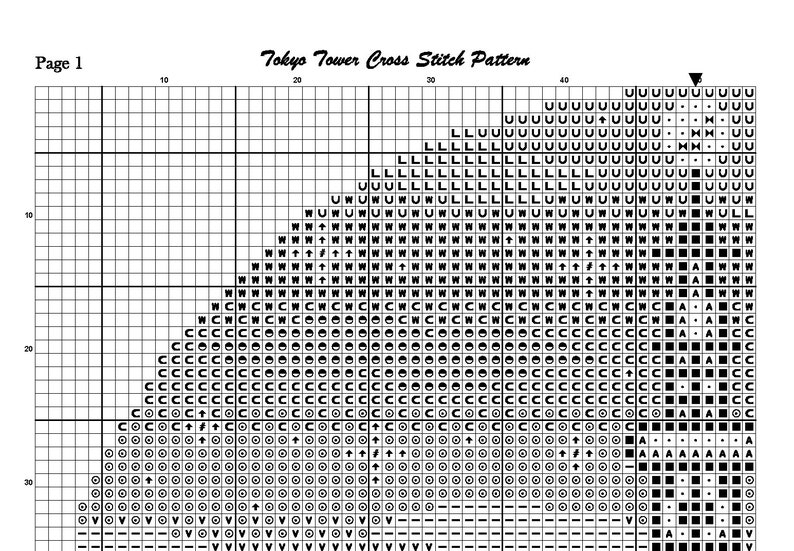 Tokyo Tower Cross Stitch Pattern, Japan Cross Stitch, Pastel Cross Stitch, Cute Cross Stitch, Japanese Cross Stitch, City Cross Stitch, PDF image 3