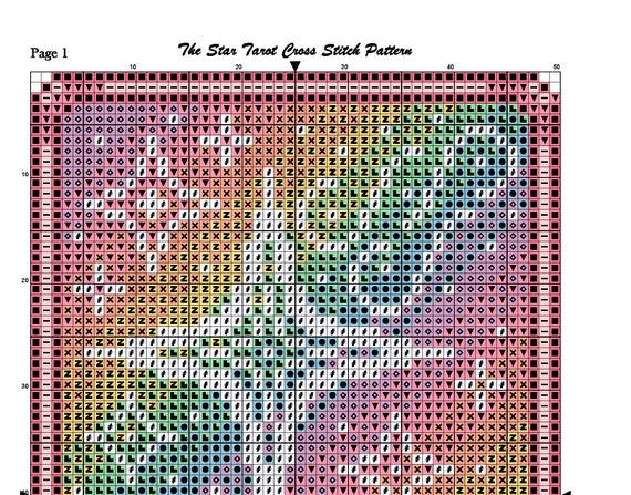 Tarot Cross Stitch Pattern Set, Rainbow, Pastel, (PDF) - Etsy Israel