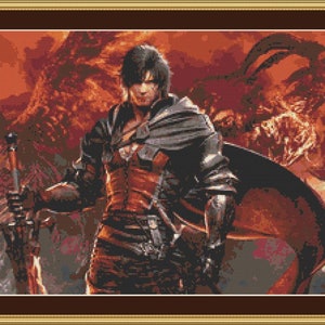 Final Fantasy 16 Cross Stitch Pattern, Clive Cross Stitch, Game Cross Stitch, Gaming Cross Stitch, Anime Cross Stitch, Counted, Kreuzstich
