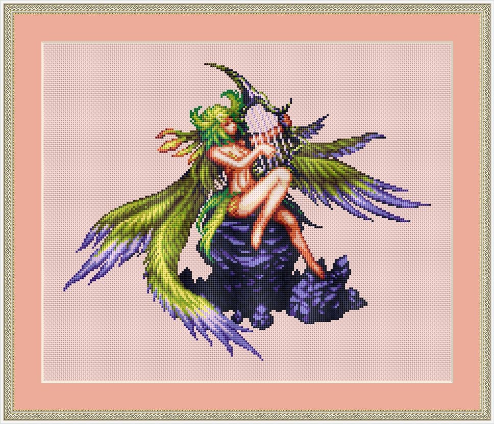 ファイナルファンタジーのクロスステッチ図案、セイレーンのクロス