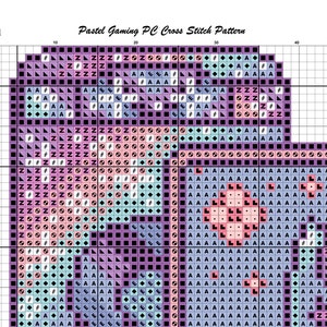 Pastel PC Cross Stitch Pattern, Galaxy Cross Stitch, Gaming Cross ...