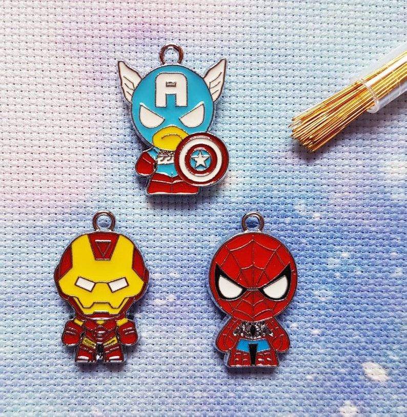 Spiderman Kreuzstich Enamel Needle Minder Nadelmagnet Iron Man Cross Stitch Nadel Minder Avengers Needle Minder Set Captain America