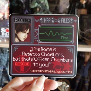 Resident Evil  Sticker, Rebecca Chambers Sticker, Pixel Sticker, Horror Sticker, Game Sticker, Gaming Sticker, Anime Sticker, Remake, Funny
