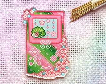 Game Boy Needle Minder, Cover Minder, Shaymin, Galaxy, Acrylic, Cross Stitch