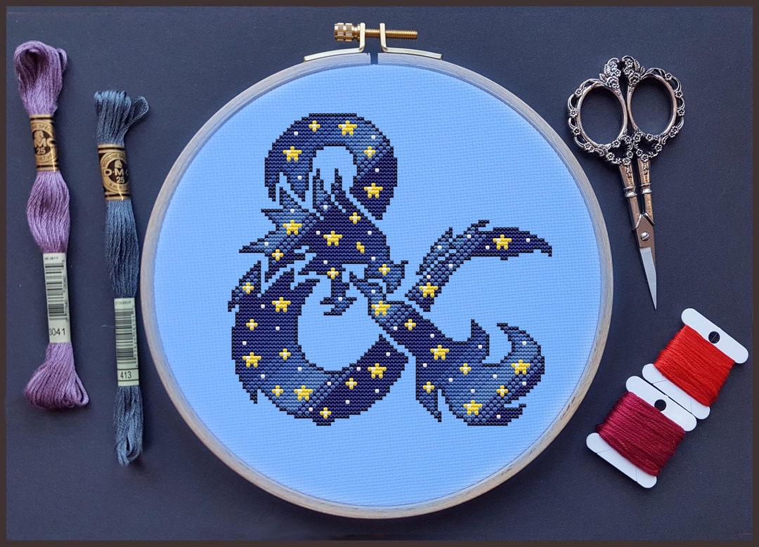 Dnd Dragon Cross Stitch Pattern, Galaxy, (PDF) - Etsy
