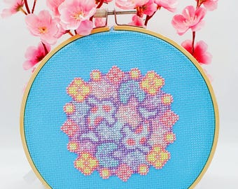 Koi Pond Cross Stitch Pattern,Japan, Pastel, Pixel, (PDF)