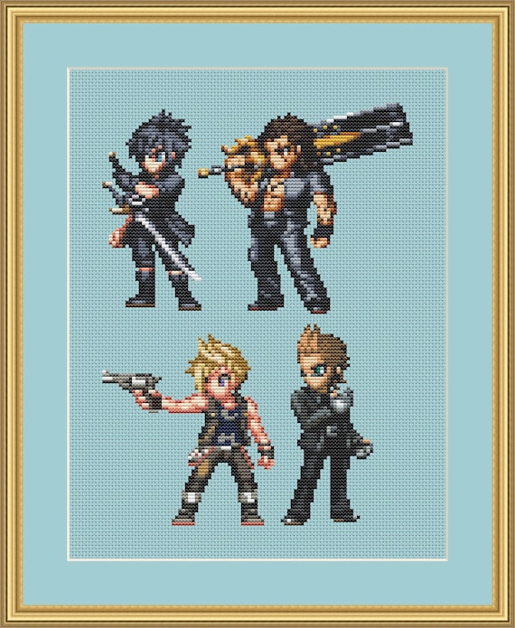 Final Fantasy 15 Cross Stitch Pattern Set, Noctis Cross Stitch