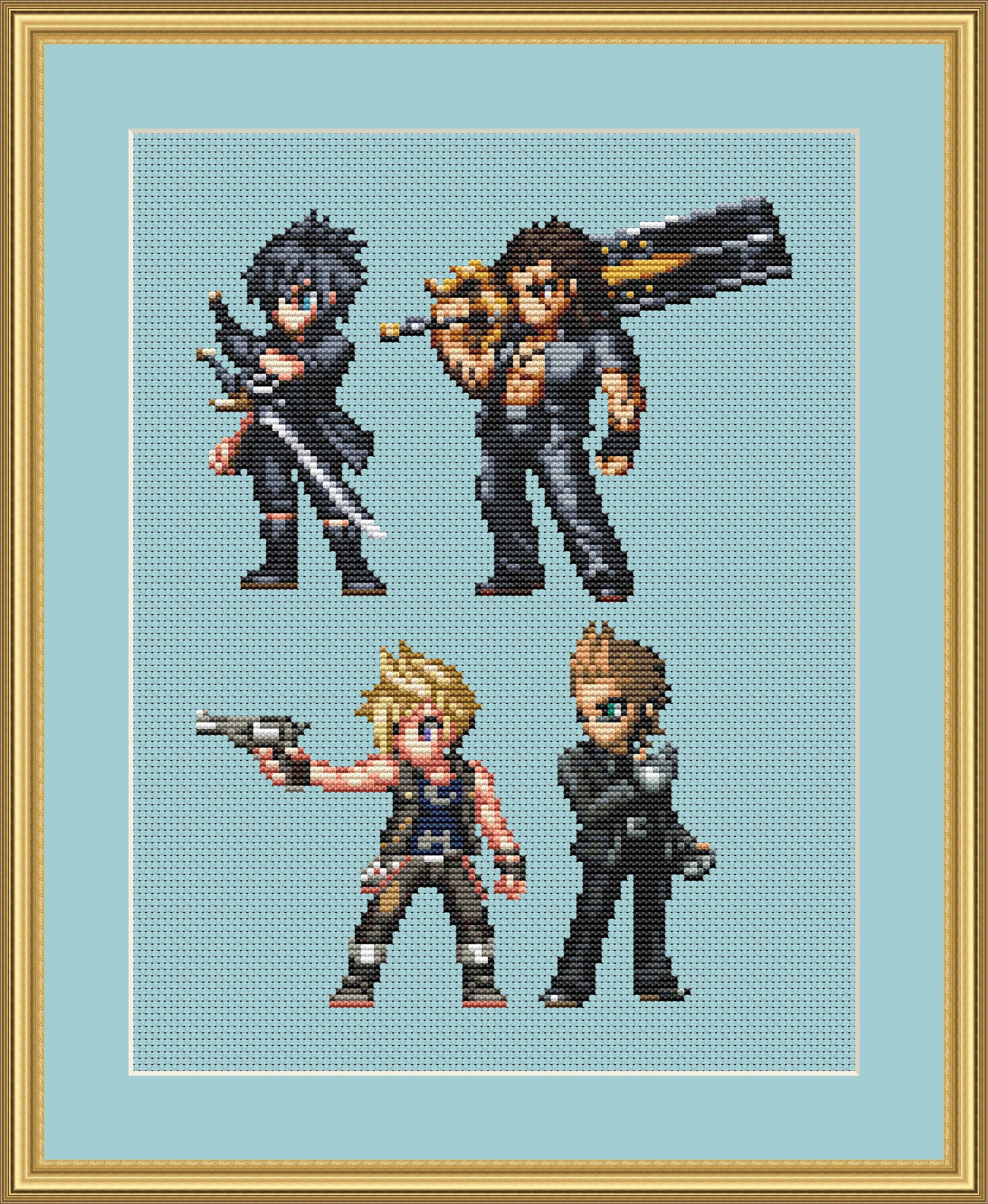 Final Fantasy 15 Cross Stitch Pattern Set, Noctis Cross Stitch