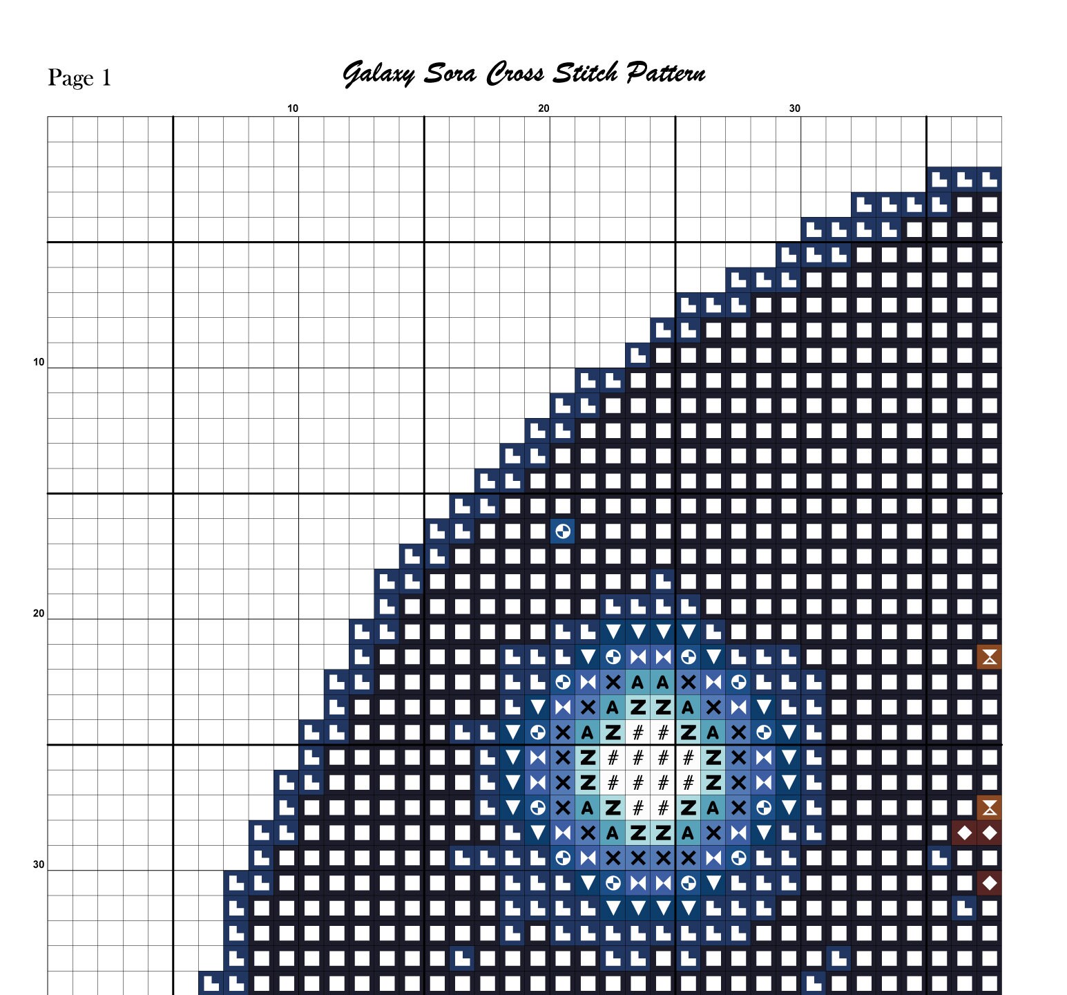 Kingdom Hearts Cross Stitch Pattern, Sora Cross Stitch, Game Cross