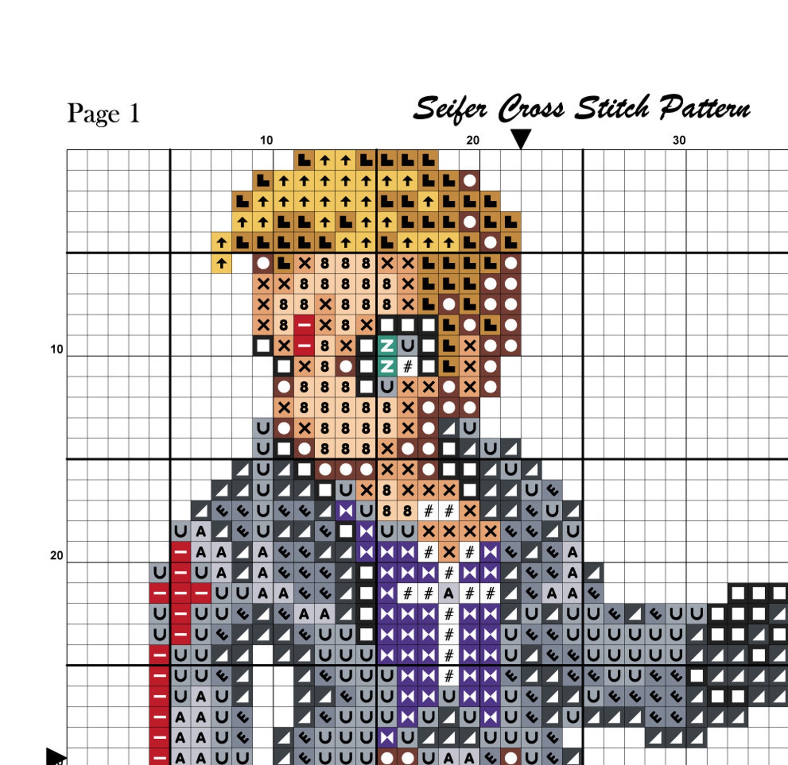 Final Fantasy Cross Stitch Pattern, Seifer Cross Stitch, Game Cross ...
