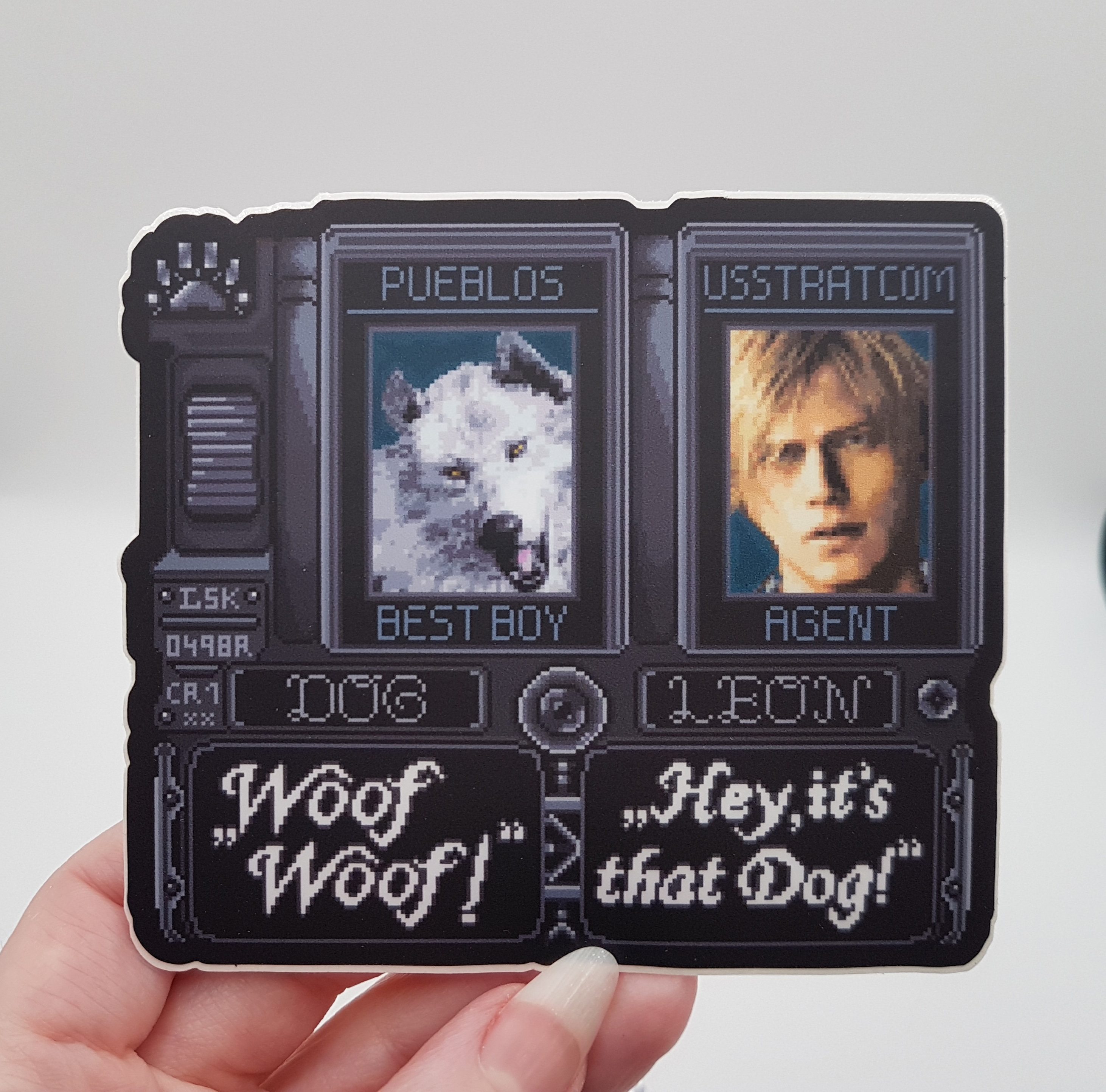 Resident Evil 4 Sticker, Leon Kennedy Sticker, Pixel Art Sticker