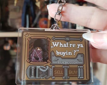 Resident Evil 4 Keychain, Leon Kennedy Keychain, Merchant Keychain, Funny Keychain, Gaming, Acrylic,  Gift for Gamers, Bag Charm