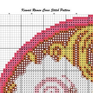 Ramen Cross Stitch Pattern, Japan Cross Stitch, Kawaii Cross Stitch, Food Cross Stitch, Anime Cross Stitch, Funny Cross Stitch, Counted, PDF image 4