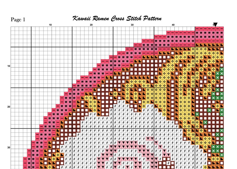 Ramen Cross Stitch Pattern, Japan Cross Stitch, Kawaii Cross Stitch, Food Cross Stitch, Anime Cross Stitch, Funny Cross Stitch, Counted, PDF image 4