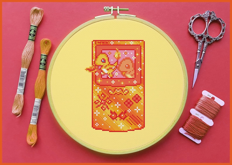Charmander Game Boy Cross Stitch Pattern Console Cross Etsy