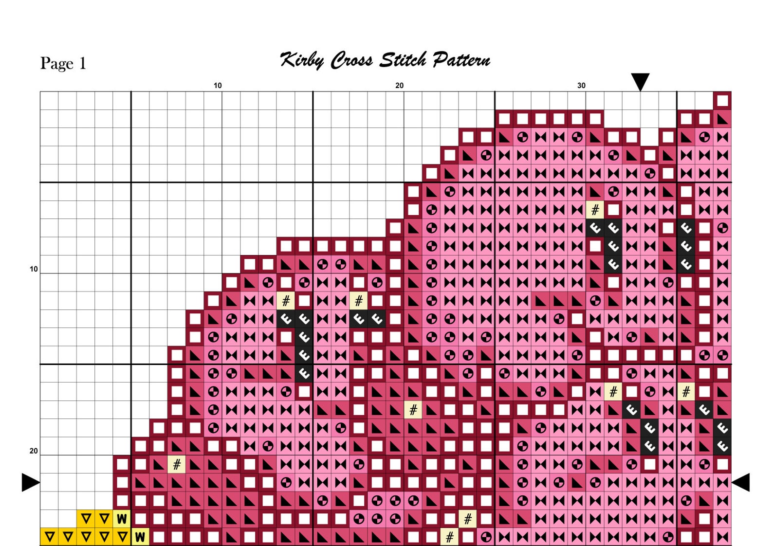 Kirby Cross Stitch Pattern Funny Cross Stitch Game Cross - Etsy
