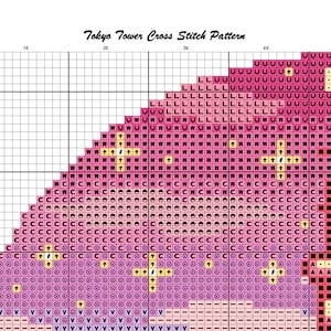 Tokyo Tower Cross Stitch Pattern, Japan Cross Stitch, Pastel Cross Stitch, Cute Cross Stitch, Japanese Cross Stitch, City Cross Stitch, PDF image 4