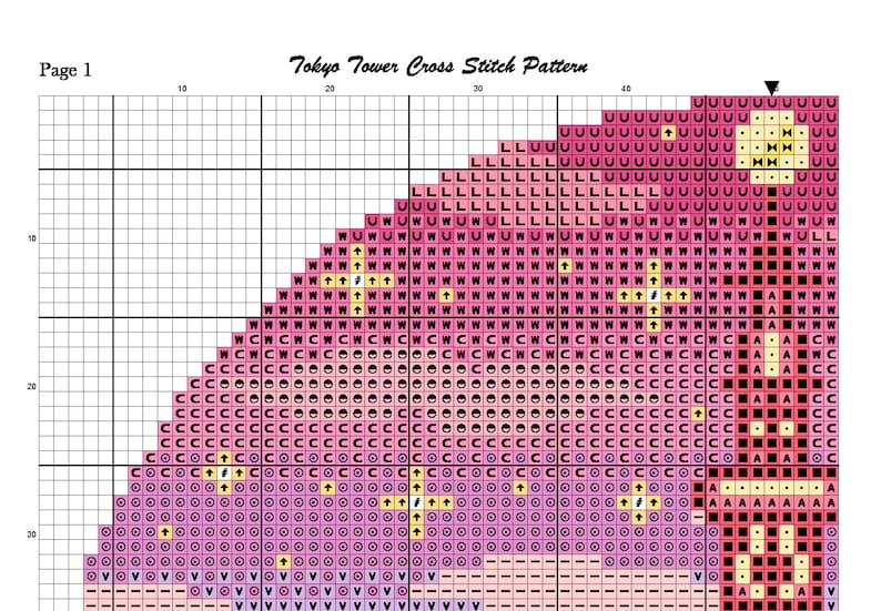 Tokyo Tower Cross Stitch Pattern, Japan Cross Stitch, Pastel Cross Stitch, Cute Cross Stitch, Japanese Cross Stitch, City Cross Stitch, PDF image 4