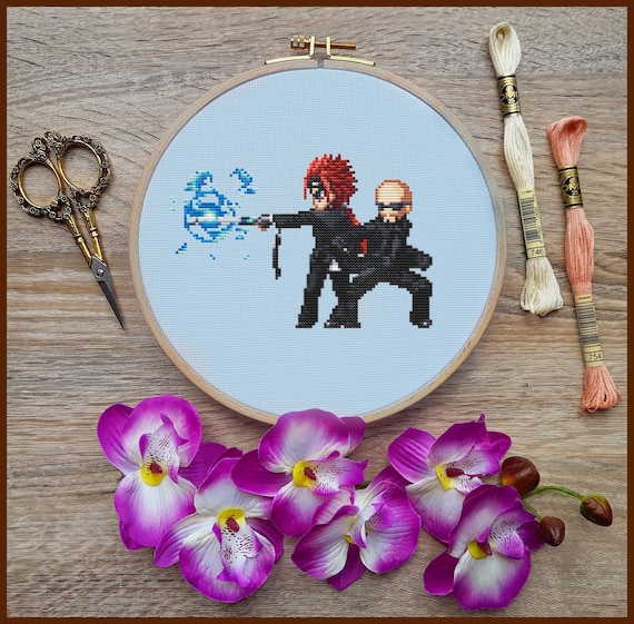 Final Fantasy Cross Stitch Pattern, Reno Cross Stitch, Rude Cross Stitch, Turks Cross Stitch, Game Cross Stitch, Anime Cross Stitch, PDF