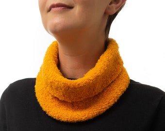 Ladies Sunflower Knitted Close Fitting Neckwarmer, Womens Sunflower Knitted Close Fitting Neck Warmer, Sunflower Cowl/Snood