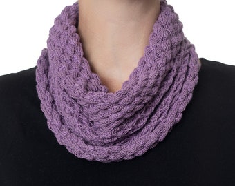 Ladies Mauve Cowl in Cotton, Gift for Mum, Mothers Day Gift, Gift, Spring Cowl, Spring Cotton Cowl, Mothers Day, For Mother