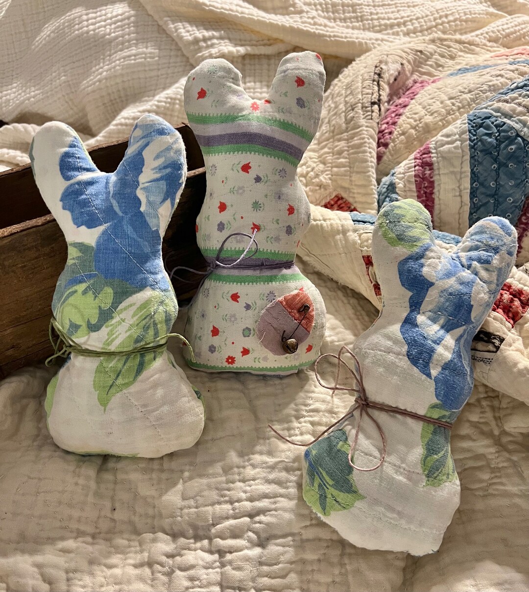 Quilted Rabbit Vintage Quilt Bunny Rabbits - Etsy