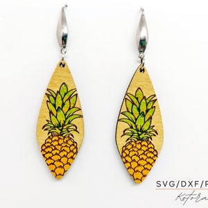 Ananas Drop レーザー刻印イヤリング デジタルダウンロード