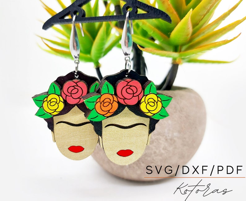 Frida Kahlo Engraved Earrings, Laser Cut SVG, DXF, Pdf - Etsy
