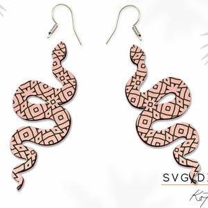 Brincos de cobra com padrões geométricos SVG/DXF/PDF
