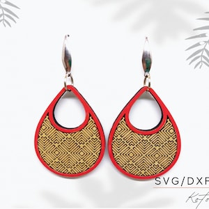 Teardrop earrings for laser cut and engrave Wood Earring Svg, Laser Cut Earring Svg for Glowforge, Earring Shapes Svg, Pdf, Dxf