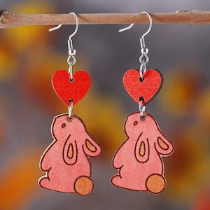 Cute bunny earrings with carrot / Digital Download Wood Earring Svg, Laser Cut Earring Svg for Glowforge, Earring Shapes Svg, Pdf, Dxf”