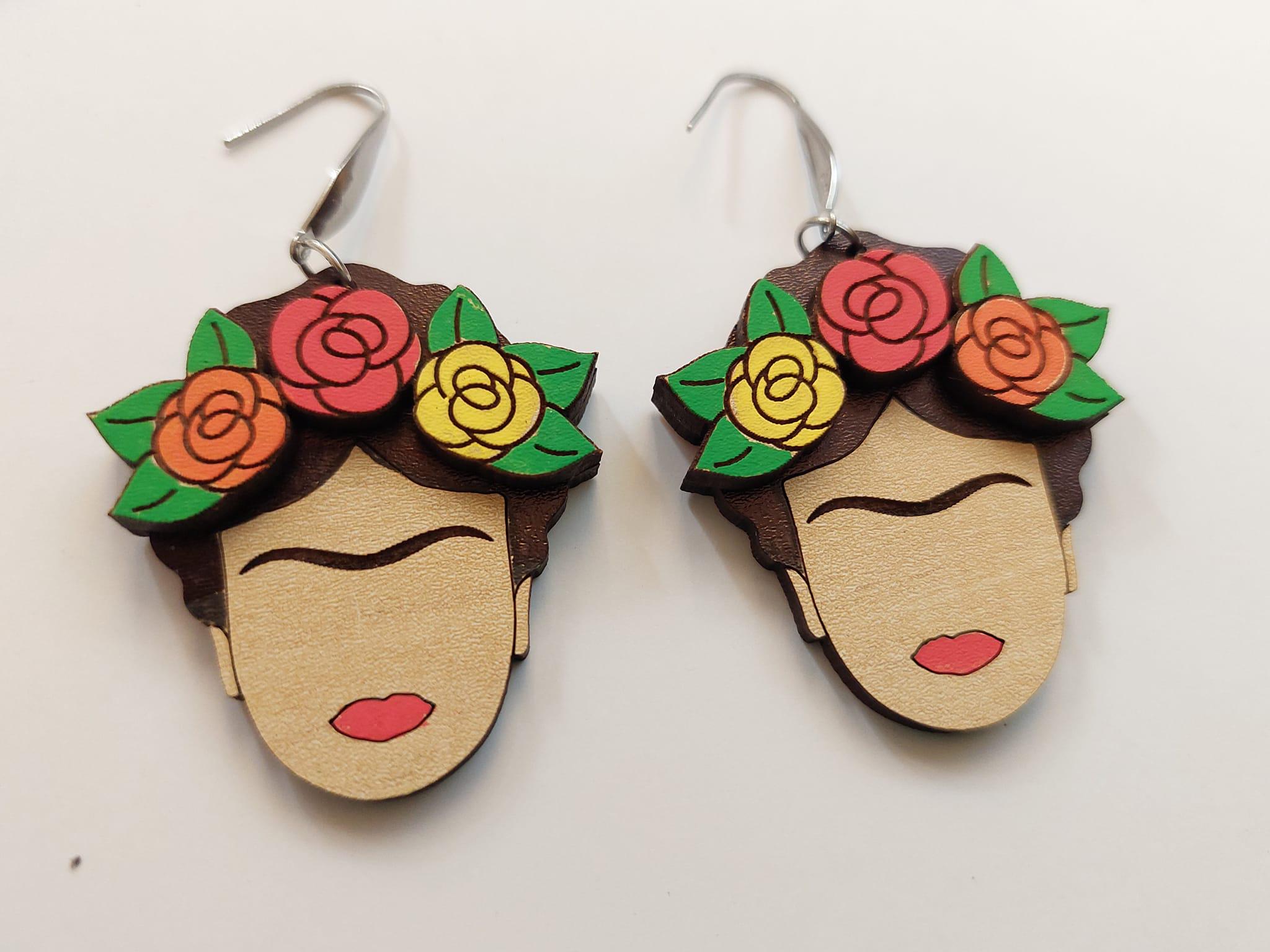 Frida Kahlo Engraved Earrings, Laser Cut SVG, DXF, Pdf - Etsy