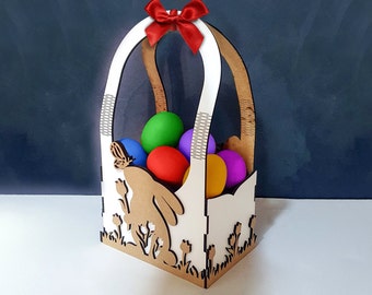 Easter Basket With Two Handles, Laser Cut File SVG DXF