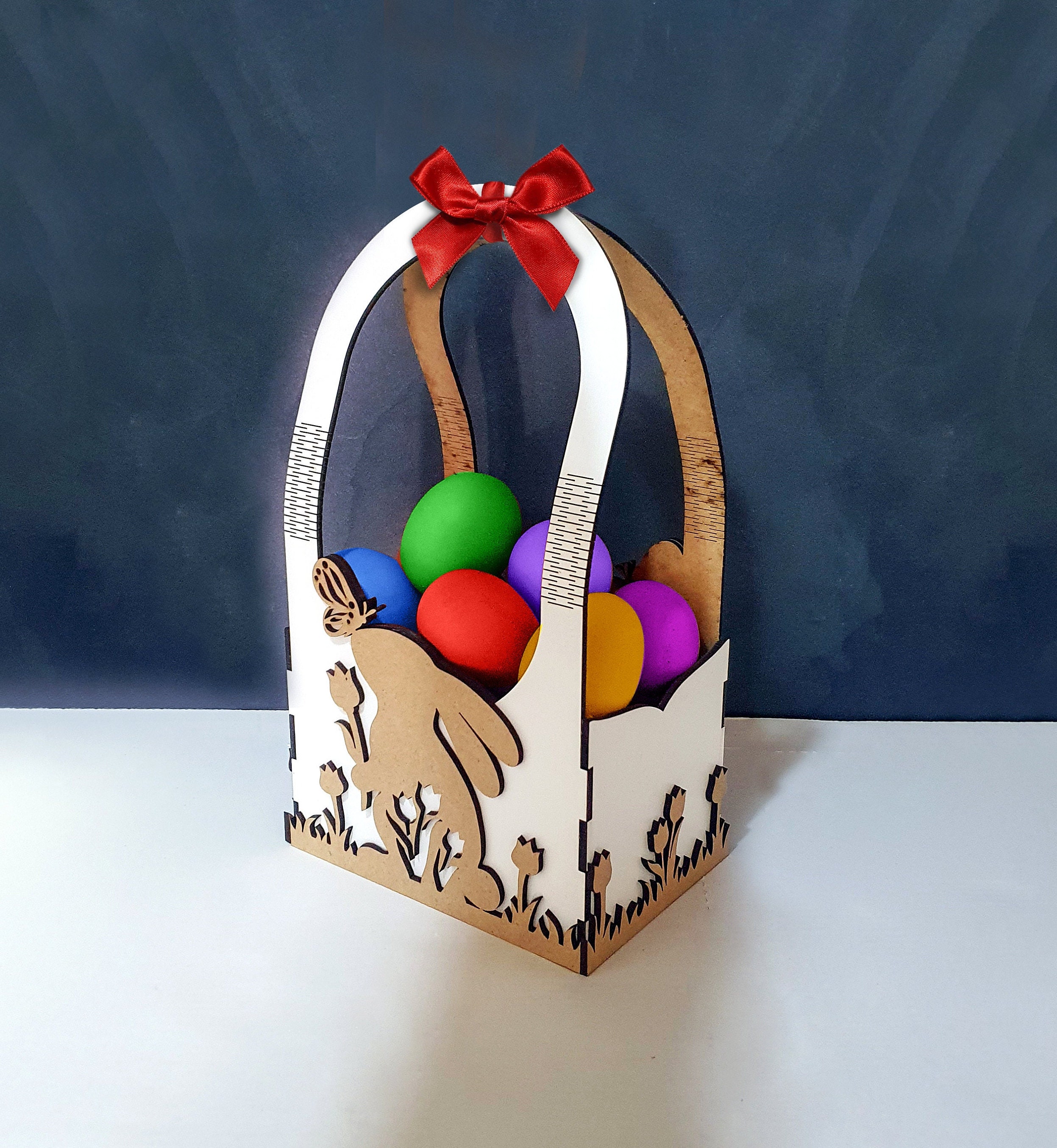 Easter Basket With Two Handles, Laser Cut File SVG DXF - Etsy