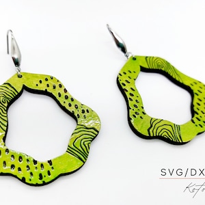 Elegant Hoop Laser Engraved Earrings Digital Download SVG PDF DXF