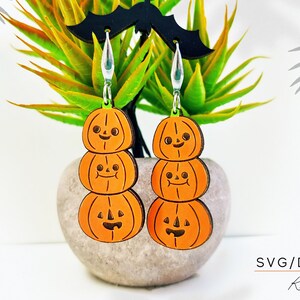 Boucles d&#39;oreilles citrouilles SVG, fichier laser pour boucles d&#39;oreilles fantômes, boucles d&#39;oreilles bijoux Halloween SVG, boucles d&#39;oreilles Halloween svg, boucles d&#39;oreilles Boo SVG, citrouilles