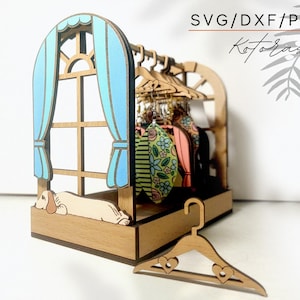 Perchero para colgar pendientes con forma de perro en la ventana de 3 mm / Soporte para pendientes / Exhibidor de joyas / Exhibidor de pendientes / DESCARGA DIGITAL svg / dxf / pdf / cdr para 3 mm