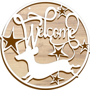 Dachshund Welcome Door Hanger - Home Decor - laser cut file dxf , svg