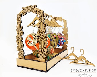 Earring Hanger Rack SVG | Laser Cut Jewelry Display (Digital Download)