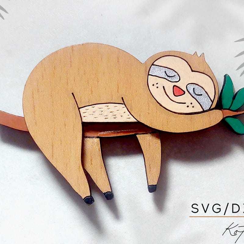 Sloth Brooch - Etsy